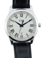 ESQ BY MOVADO Filmore Black Leather Strap Men's Watch - 40% OFF RETAIL PRICE