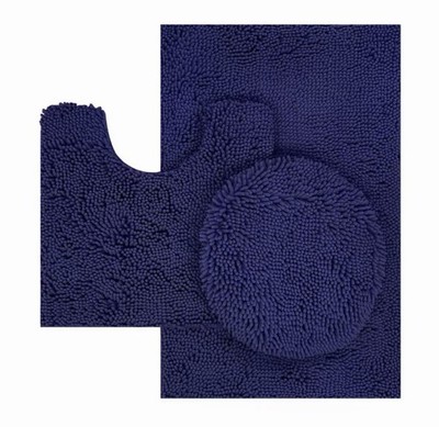 SOLID ASSORTED COLORS BATH RUG CONTOUR MAT TOILET LID COVER BATHROOM SET 3PC #6 
