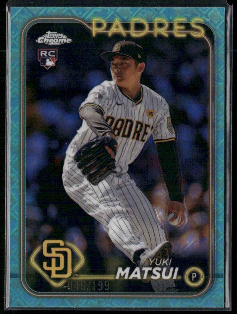 2024 Topps Chrome Logofractor Edition #116 Yuki Matsui Aqua MLB #/199 Rookie RC