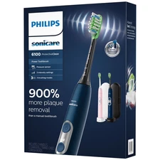 Philips Sonicare 6100 ProtectiveClean Power Toothbrush 2 Pack Navy Blue/Pink NEW