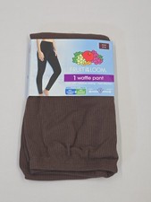 Fruit of the Loom Womens Thermal Waffle Pants Brown Size S - Small 4-6 L