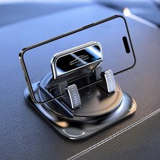 Car Phone Holder 360 Degree Rotation, Navigation Dashboard Mount Black