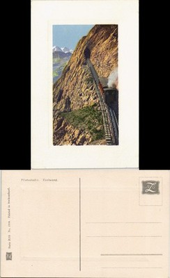 Ansichtskarte Luzern Lucerna Pilatusbahn Eselwand Schweizer Bergbahn 1910