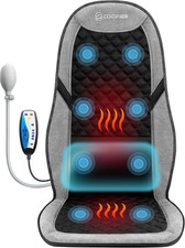 Back Massager Chair Pad w/ Heat Lumbar Support Pain Relief Seat Cushion