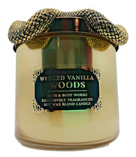 Bath  Body Works Wicked Vanilla Woods 3 Wick Candle Snake Lid