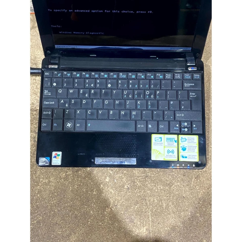 Asus EEE PC-1005HA Laptop 10.1" LCD Intel Atom Wi-Fi 1.3 MP 170 GB HDD For Parts - Image 4 of 4