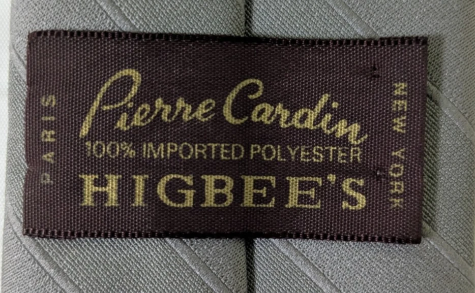 Corbata ajustada plateada vintage Pierre Cardin Higbee para hombre logotipo de firma 54x2,75 Foto 2 de 4