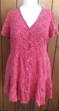 Universal Tread Red Women’s Dress Knee Length  Bell Sleeves Size XXL
