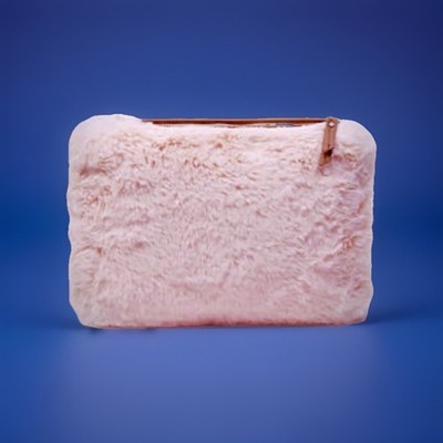 Abercrombie & Fitch Bag Purse Clutch Handbag Faux Fur Pouch Furry Travel Pink