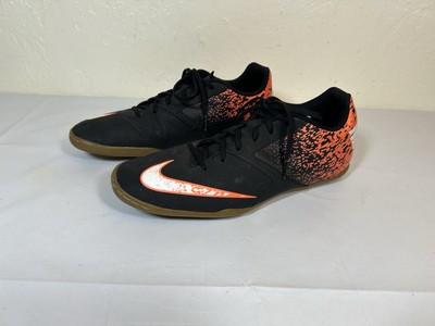 Nike Bombax IC Indoor Soccer Shoes Mens Size 11 Black Orange Sneakers