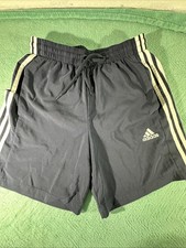 Adidas Shorts Mens Medium Dark Blue 3 Stripes Athletic Training Mesh Lined Sport
