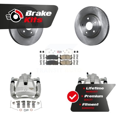 Front Disc Brake Caliper Rotors And Ceramic Pads Kit For 2008-2017 Toyota Camry