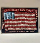 Ande Rooney Campbell’s Soup Porcelain Sign Vintage Style Campbell Flag 1994 USA
