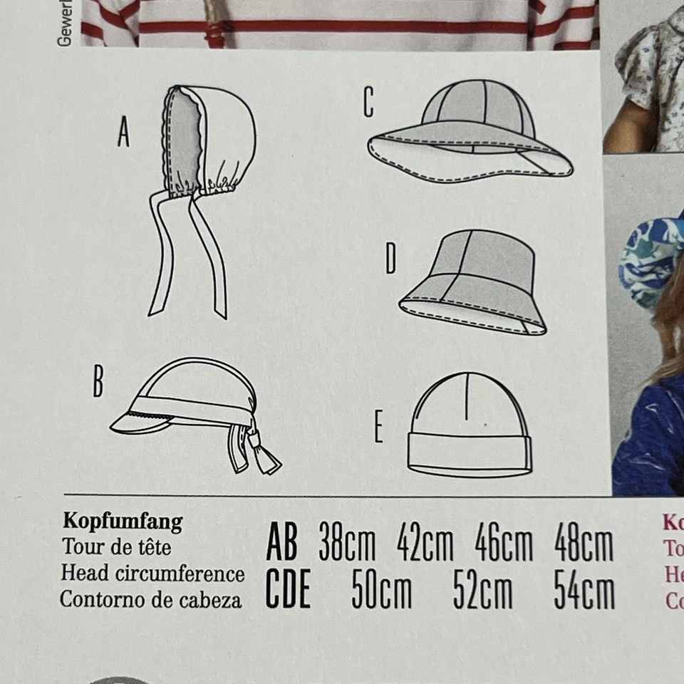 Burda Sewing Pattern 9496 Burda Kids Hats Uncut Pattern Nice Cond Top Seller - Image 4 of 4