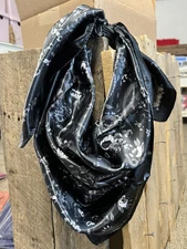 Wild Rag Western Scarves Black Silver Paisley Cowboy Scarf Neck Floral 36”x36”