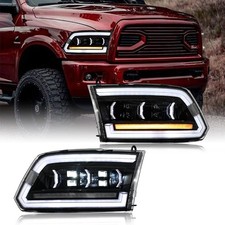 Dodge Ram 1500 2500 3500 2009-2018 Front Headlights 4 Beam Clear Dodge Ram 1500 2500 3500 2009-2018 Front Headlights 4 Beam Clear