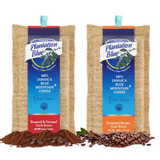 Plantation Blue 100 Jamaica Blue Mountain Coffee Dark Roast Whole Ground 24oz