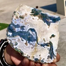 255G Natural green moss agate water grass quartz crystal polishing healing