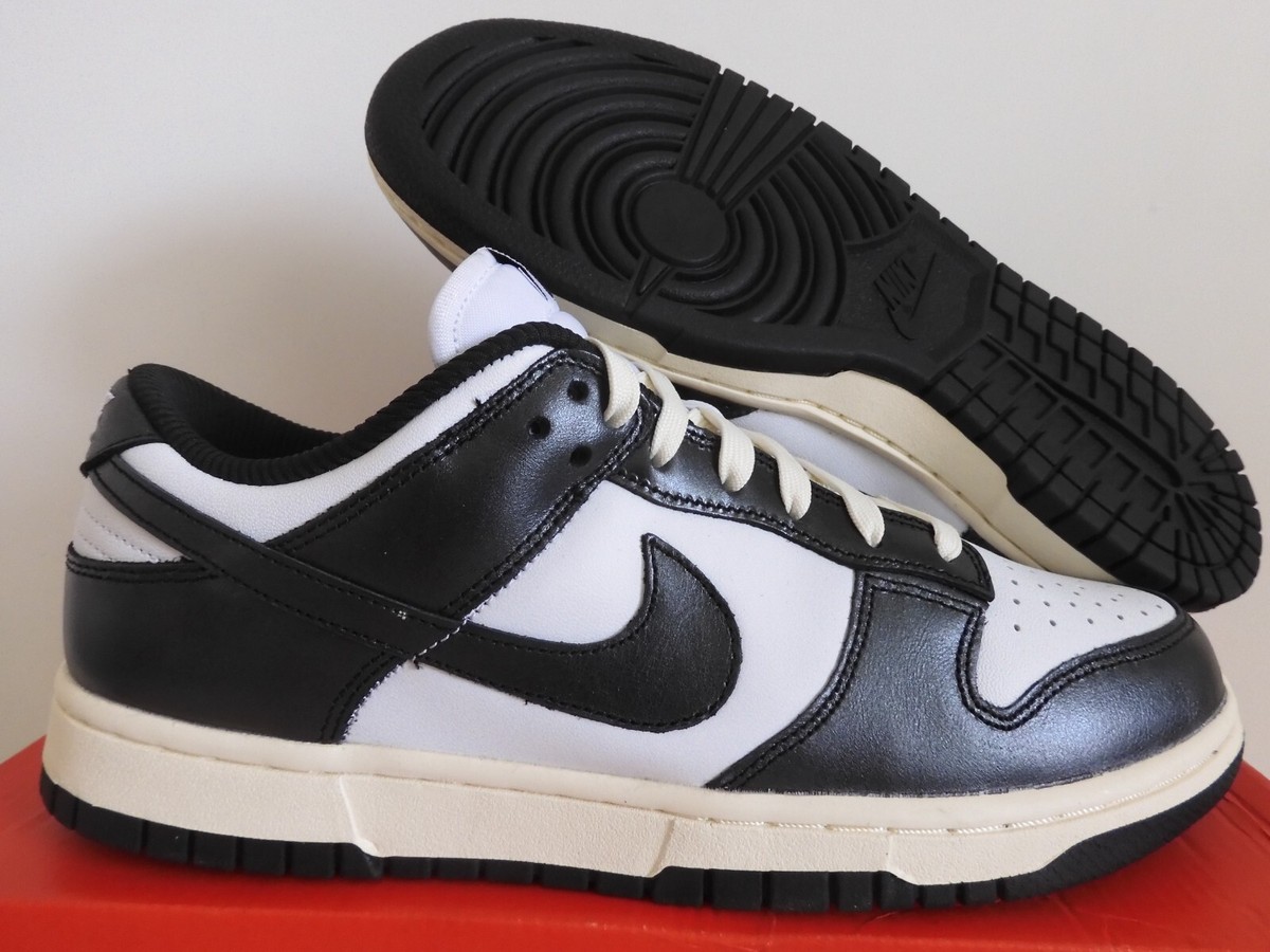 NIKE DUNK LOW PREMIUM VINTAGE PANDA WHITE WOMENS SZ 10/ MENS