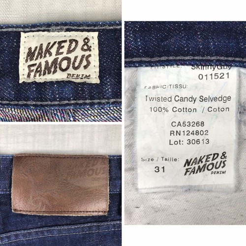 Naked & Famous Herren 31 (Innennaht 36) Skinny Guy Twisted Candy Selvedge Denim Jeans - Bild 9 von 17