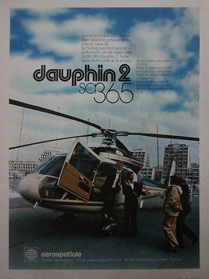5/1978 PUB AEROSPATIALE HELICOPTER DAUPHIN 2 SA 365 ORIGINAL FRENCH AD