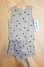BRAND NEW GRAY CARTERS INFANT 2-PIECE OUTFIT BOYS SIZE 6 MONTHS