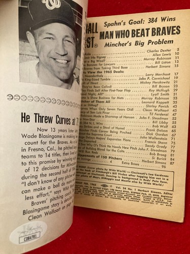 RARE! 1965 BASEBALL DIGEST Signed x3 PETE ROSE LEO CARDENAS BILL VIRDON JSA COA - Picture 6 of 12