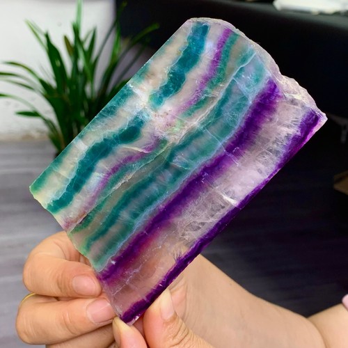 319G Natural beautiful Rainbow Fluorite Crystal Rough stone specimens cure - Picture 16 of 20
