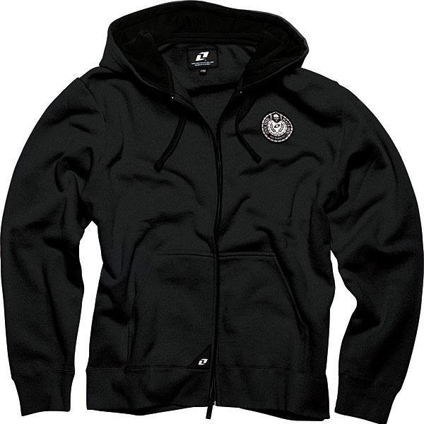 One Industries Mens Black Hairpin Zip Hoodie for MX ATV Motocross Riders