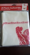 20 Plastic seafood Bibs 15"X24" waterproof and disposable