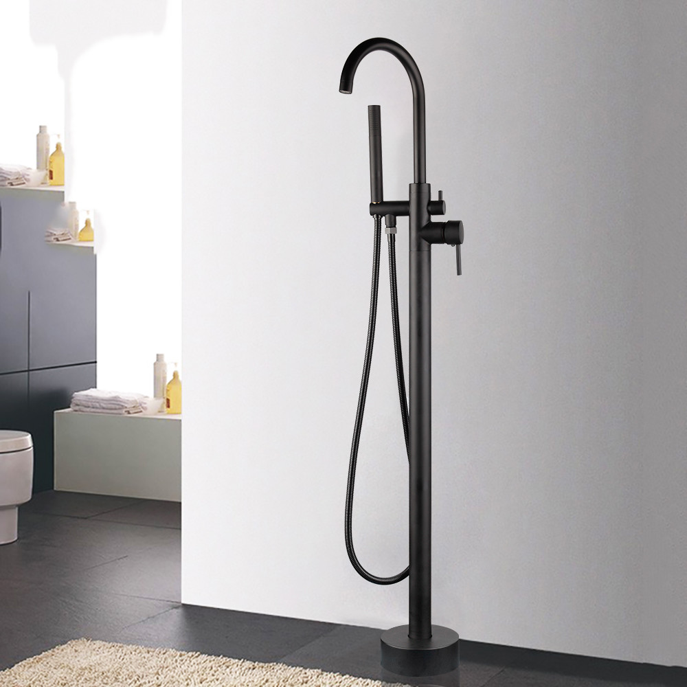 Matte Black Wall Mount Bathtub Faucet With Handheld Sprayer Stainless Steel SUS304 Single Handle Bathroom Tub Faucet Bath Shower Mixer Tap,Shower Faucet B3 (Size : Shower Faucet A3 - View #2