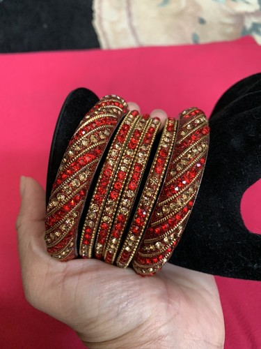 Indian Jewelry Gold Plated Rhinestone Bangle Bracelet Kada multi color & size - Picture 9 of 12