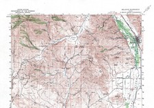 Bellevue Quadrangle, Idaho 1957 Topo Map USGS...