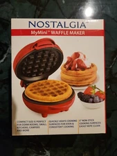Nostalgia Red My Mini Waffle Maker 5" Cooking Surface Brand New MyMini Small