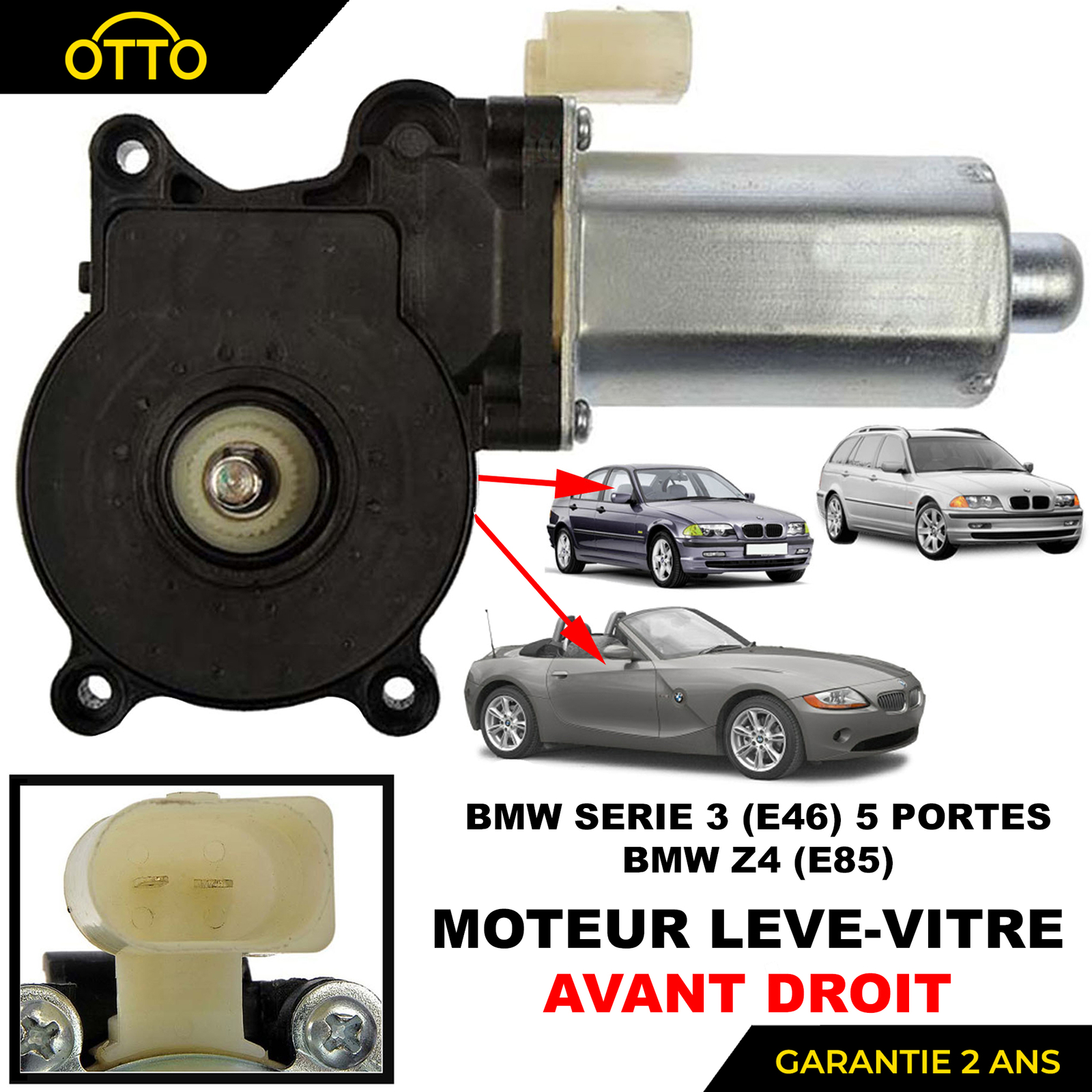 Moteur de lève vitre électrique avant droit pour BMW Z4 Roadster E85 8362064