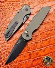 Pro-Tech Knives TR-3 Integrity Manual Button Green DLC Black S35VN Texas