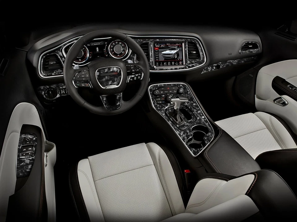 Kits de fibra de carbono forjada de 64 piezas moldura interior completa para Dodge Challenger 2015-2023 Foto 2 de 4