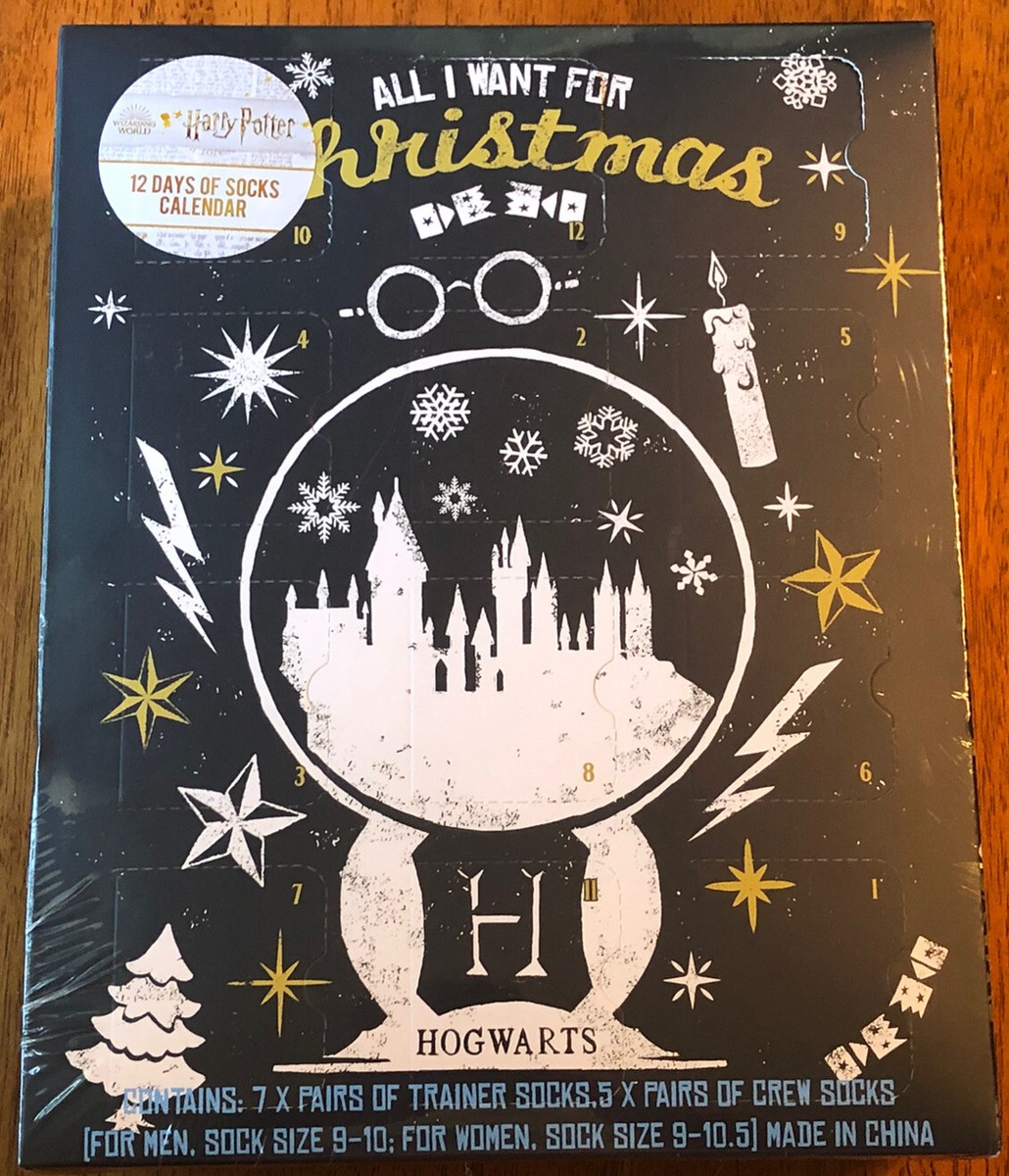 Wizard World Harry Potter 12 Days of Socks Advent Calendar Hogwarts 9- 10.5  New | eBay