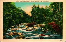 A Mountain Stream Blue RIdge Postcard Used (34505)