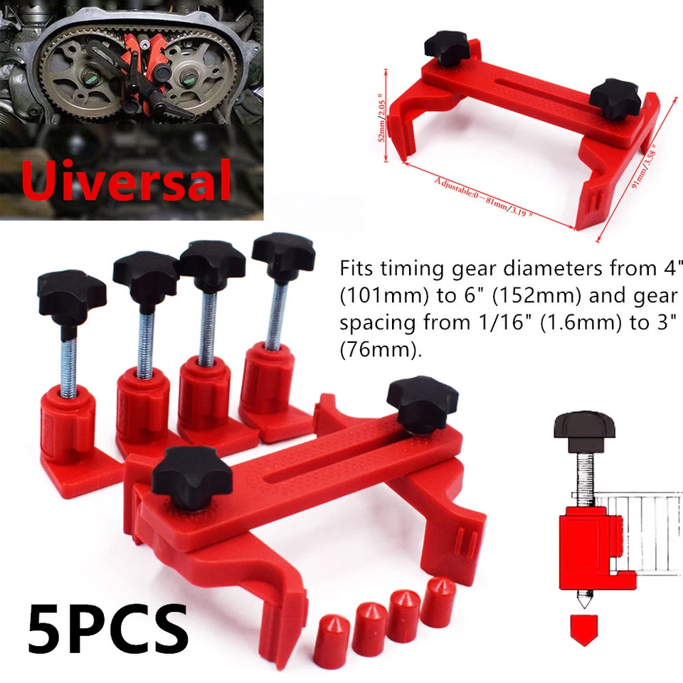 Kit Engine Timing Locking Tool 5x Dual Cam Clamp Camshaft Powerful Sprocket Gear - Imagem 4 de 4