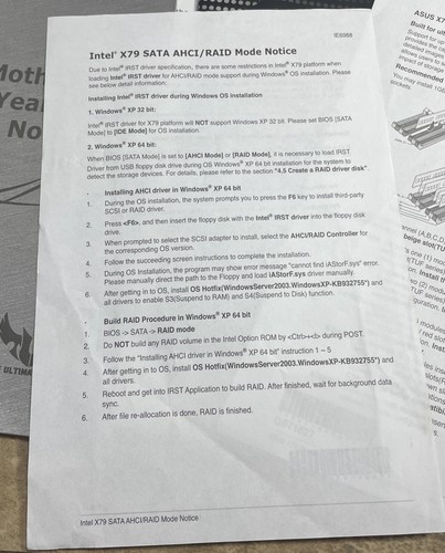 ASUS Motherboard E7667 User Manuel and Instructional Paperwork and CD VERY GOOD - Photo 3/8