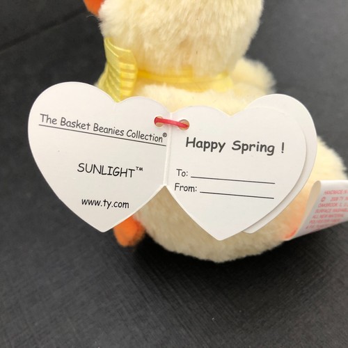 Ty Basket Beanies Minted & Sunlight Fluffy Chicks 4" Easter w/Basket - Picture 10 of 16