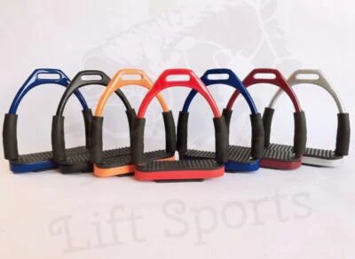 LIFT SPORTS Horse Flexible Safety Stirrups Irons English Bendy Riding Stainless (5 Inch)
