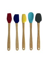 Spatula Cooking Utensils Silicone Mini Wood Handle Heat Resistant Nonstick