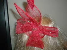 RED NET RHINETONE BOW 6" COMB HAIR FASCINATOR