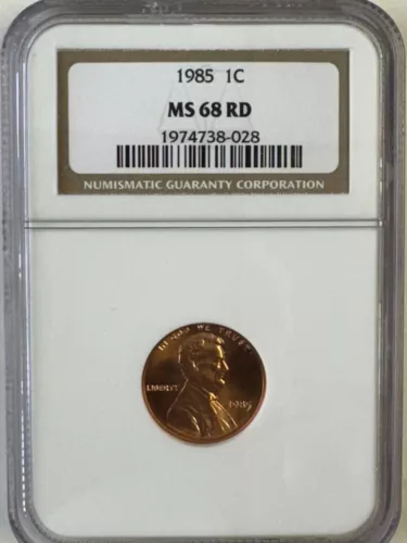 1985 NGC MS 68 RD LINCOLN CENT