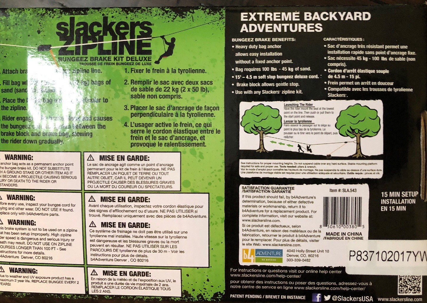 Extreme Backyard Adventures Slackers Zipline Bungeez Brake Kit Extreme Backyard Adventures Slackers Zipline Bungeez Brake Kit Deluxe | eBay - Extreme Backyard Adventures Slackers Zipline Bungeez Brake Kit