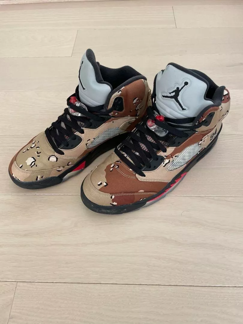 Nike Air Jordan 5 Retro x Supreme Desert Camo Brown 824371 201 US 10,5 OCCASION