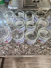 OUI Yogurt Jars Lot 12 Clear Glass Pots Clean Ready to Use DIY Project Crafts