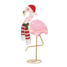 Holiday Time 32" Light-Up Fluffy Christmas Flamingo